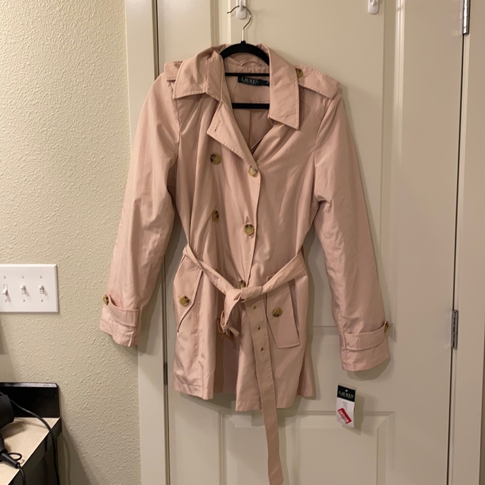 Ralph Lauren blush trench coat